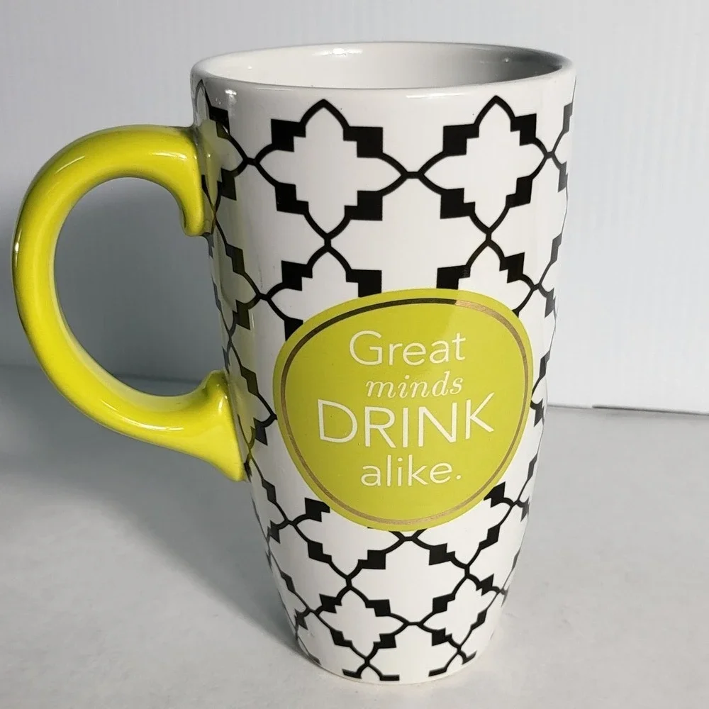 Pier 1 Imports Coffee Mug Great Minds Drink Alike Tall Novelty‎ Cup